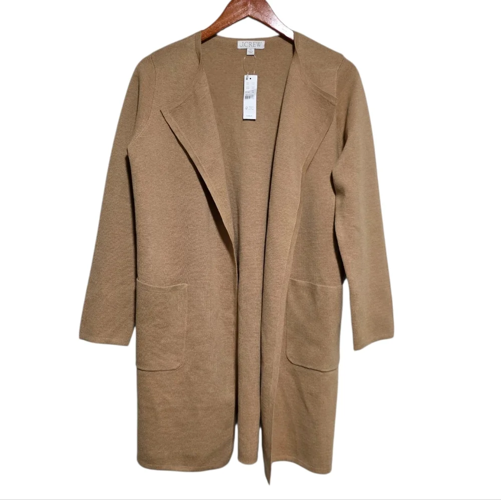 J. Crew Juliette Collarless Sweater Blazer Heather Khaki Size XS NWT